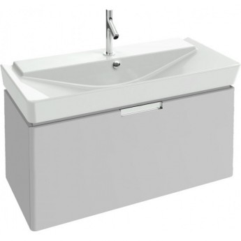 Раковина-столешница JACOB DELAFON REVE E4801-00 100x46,5 с тумбой белый лак Раковина-столешница JACOB DELAFON REVE E4801-00 100x46,5 с тумбой белый лак